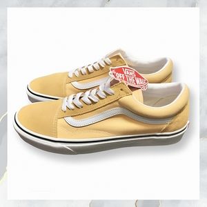 NWT! Vans Old Skool Sneakers FLAX (YELLOW) Canvas & Suede Men’s Size 10 Shoes